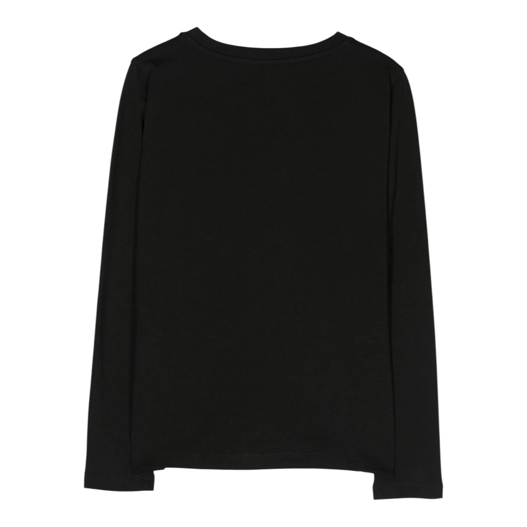 MISS BLUMARINE shirt girocollo tinta unita con con brillantini Nero per Bambina IF3191 NERO MISS BLUMARINE 
