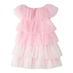 Sarabanda Abito Giromanica Tinta Unita con Tulle per Neonata 0B337 ROSA SARABANDA 