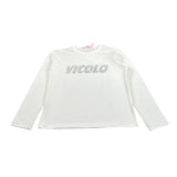 Vicolo Shirt Girocollo Tinta Unita con Brillantini per Bambina 3141M00077 BIANCO VICOLO 