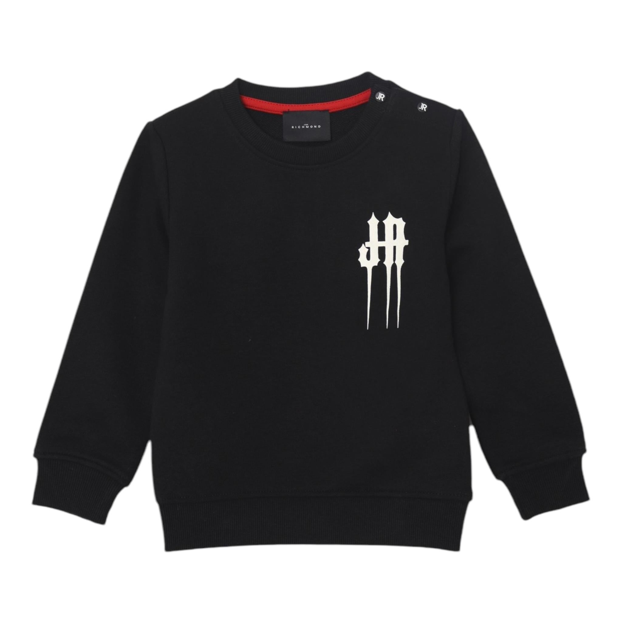JOHN RICHMOND felpa girocollo tinta unita con stampa Nero per Neonato RIA24072FEN NERO JOHN RICHMOND 