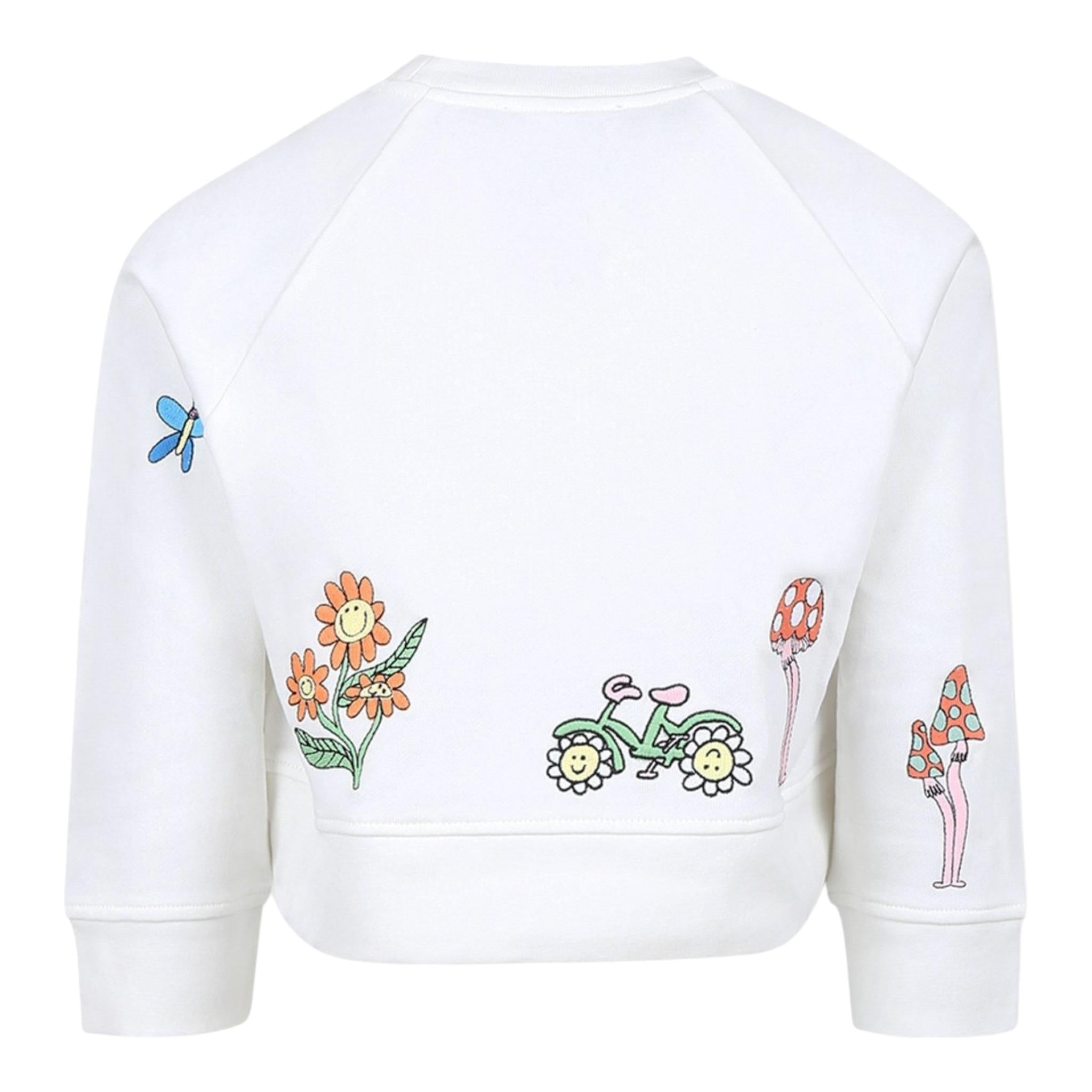 Stella Mccartney Felpa Girocollo Tinta Unita con Stampa per Neonata TW4A50 BIANCO STELLA McCARTNEY 