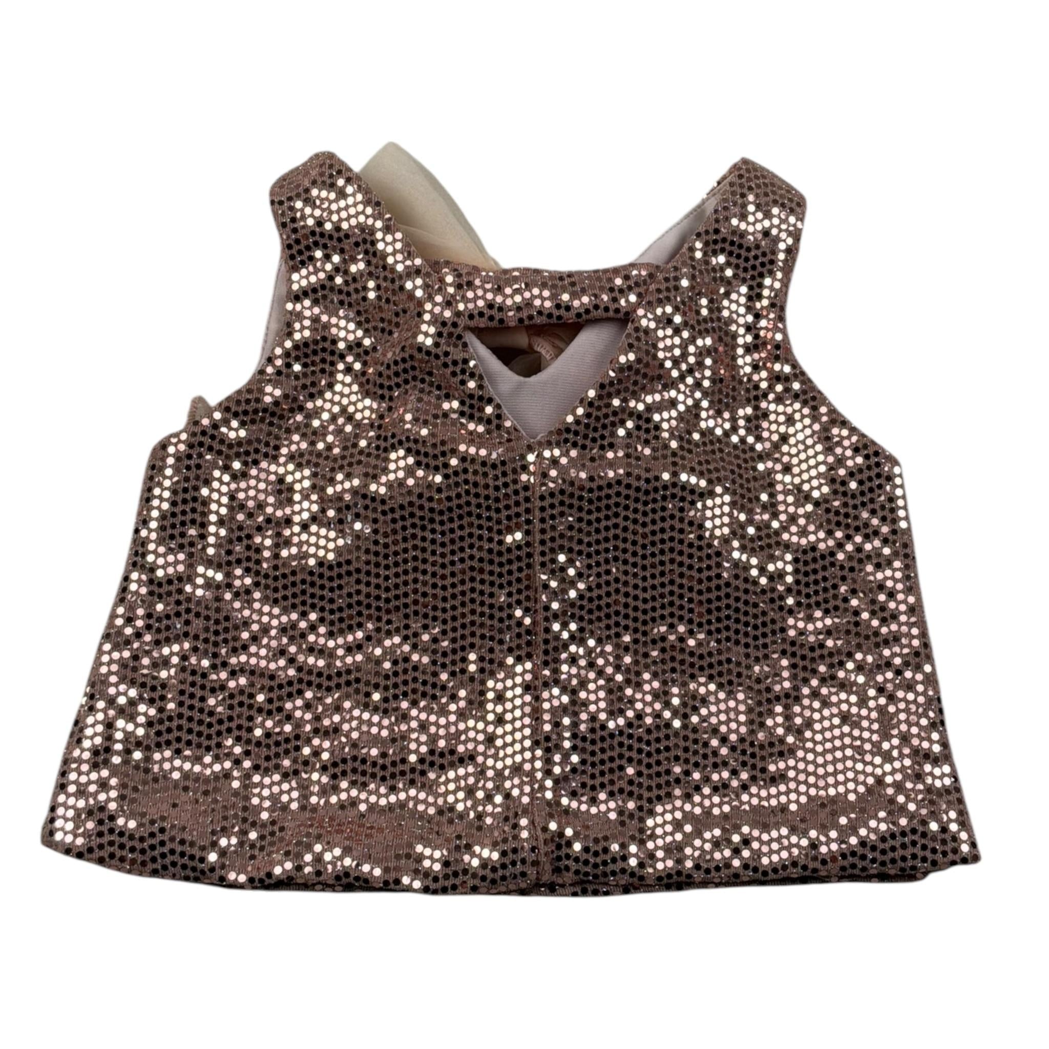 Miss Grant Top Giromanica Tinta Unita Pailletato per Neonata MG2330 ROSA MISS GRANT 