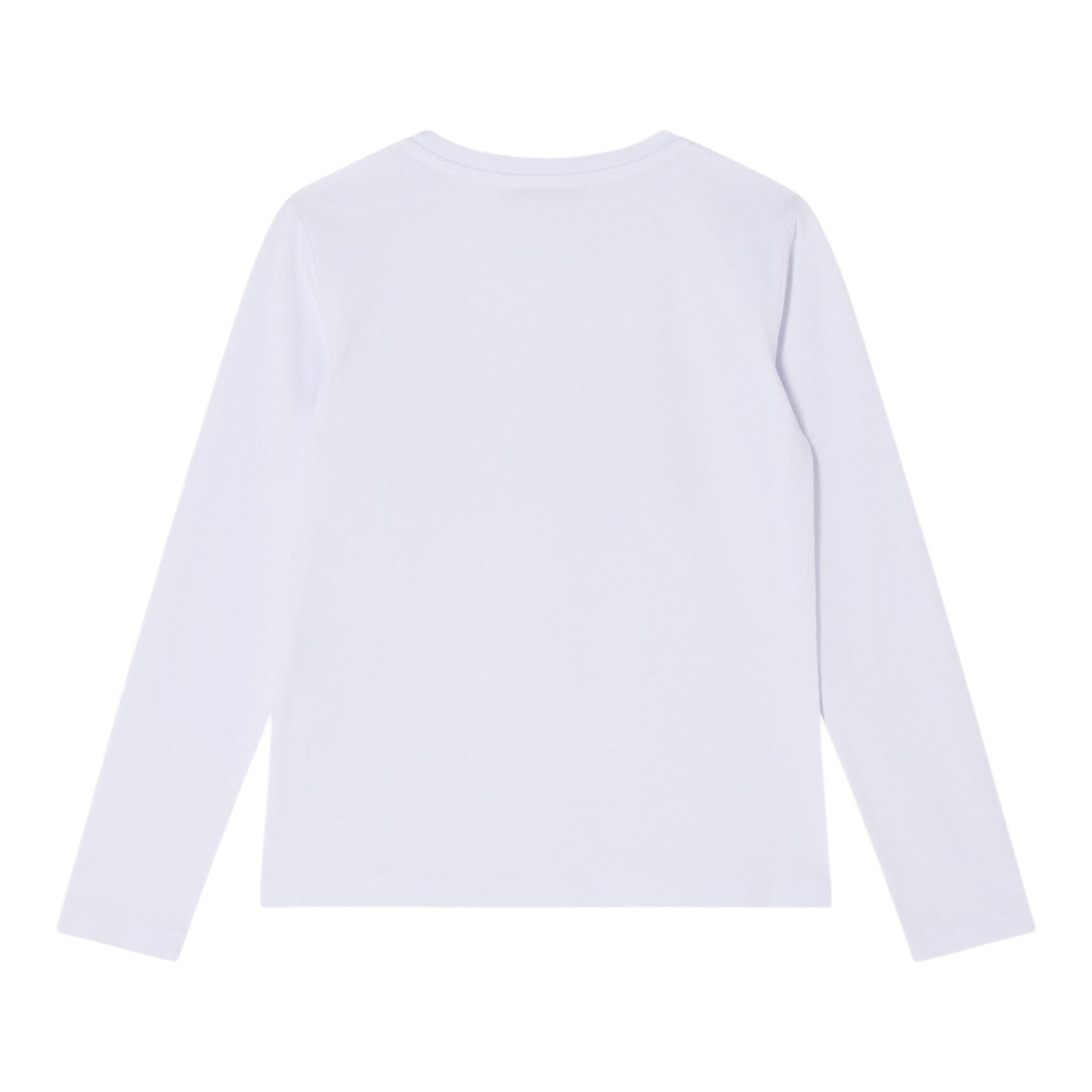 Patrizia Pepe Shirt Girocollo Tinta Unita con Brillantini per Bambina 7M0828 BIANCO PATRIZIA PEPE 