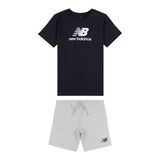 New Balance Completo 2 Pezzo T-Shirt-Bermuda Bicolore per Bambino LAKB0103X NERO/GRIGIO NEW BALANCE 