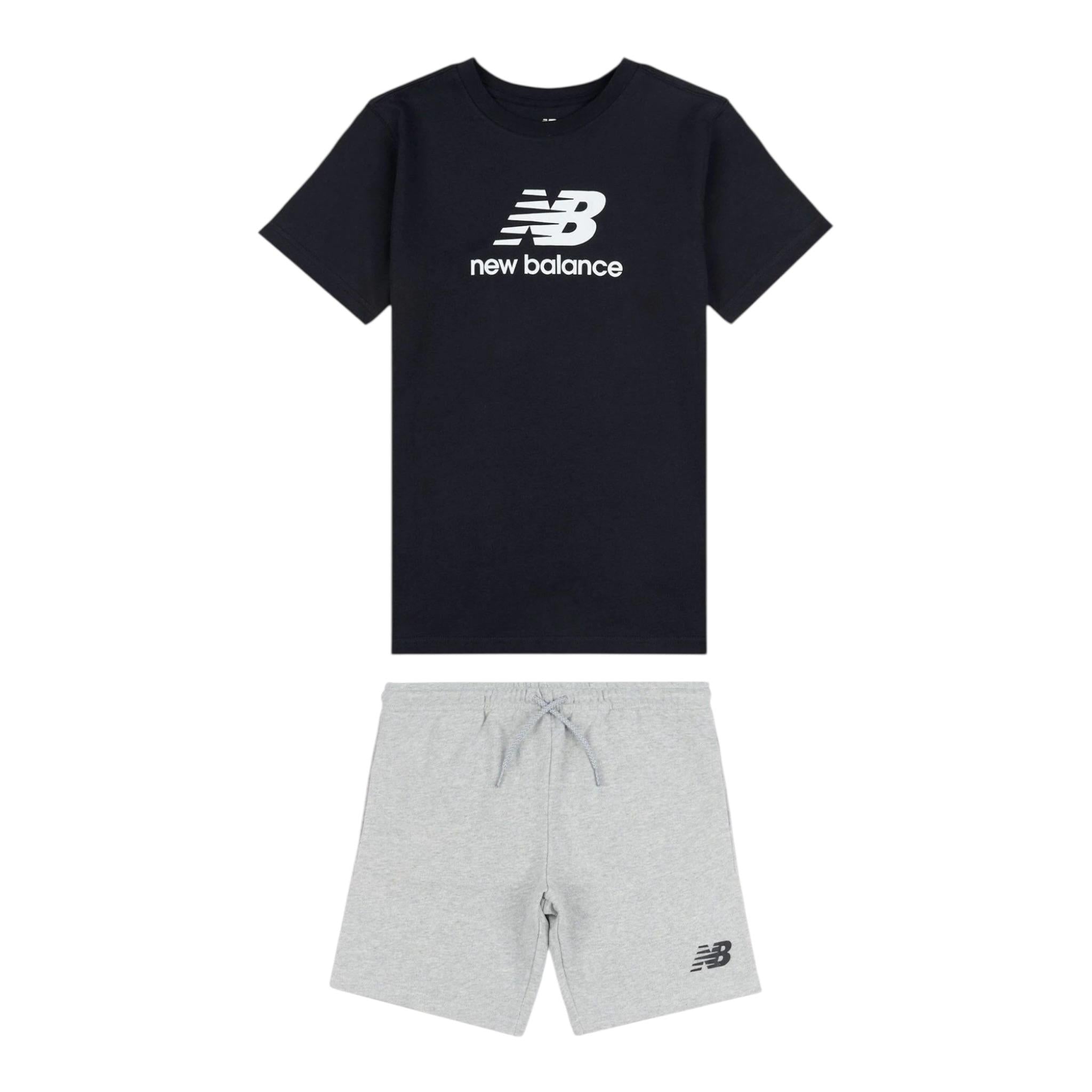 New Balance Completo 2 Pezzo T-Shirt-Bermuda Bicolore per Bambino LAKB0103X NERO/GRIGIO NEW BALANCE 