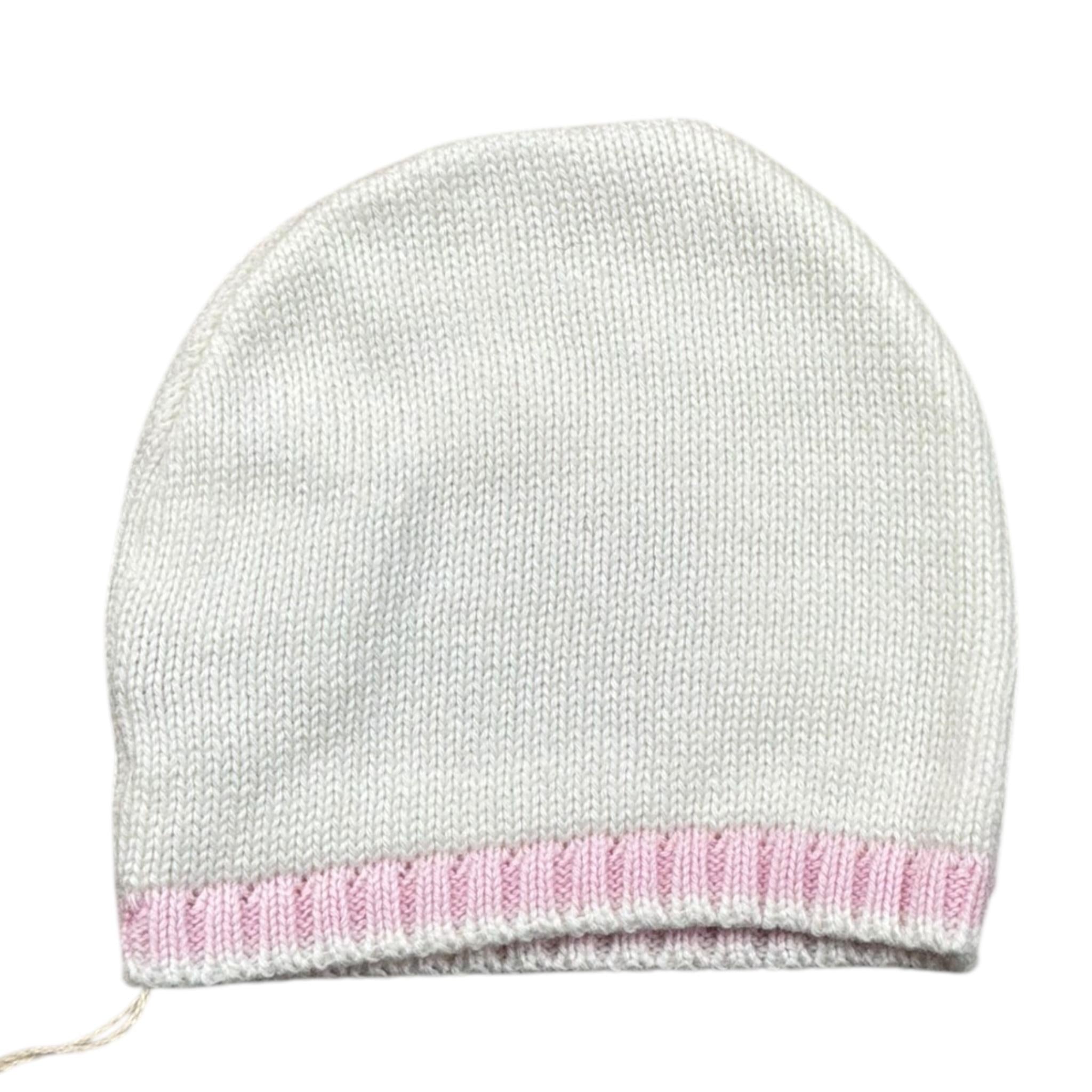 La Stupenderia Cappello Tinta Unita con Profili In Contrasto per Neonata SBCP50102103 BIANCO LA STUPENDERIA 