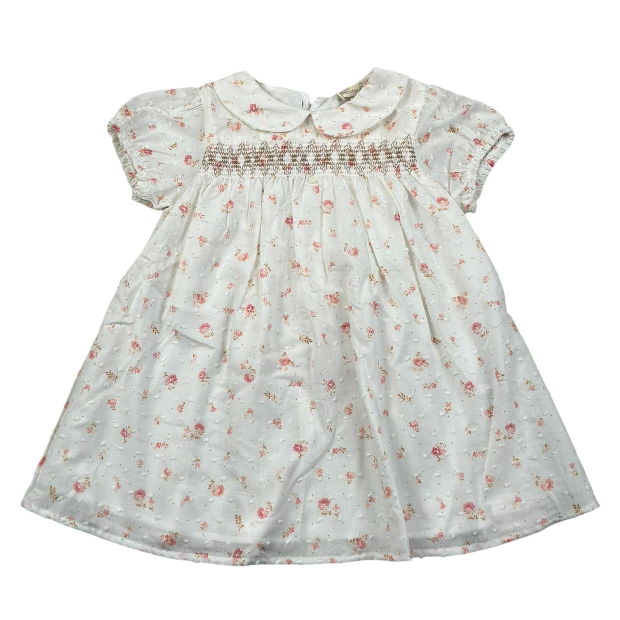 Wedoble Abito Mezza Manica Tinta Unita Stampa Floreale per Neonata V2502704AN BIANCO WEDOBLE 