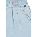 Tommy Hilfiger Pantalone Effetto Denim Tinta Unita con Elastico In Vita per Neonata KN0KN01893 AZZURRO TOMMY HILFIGER 