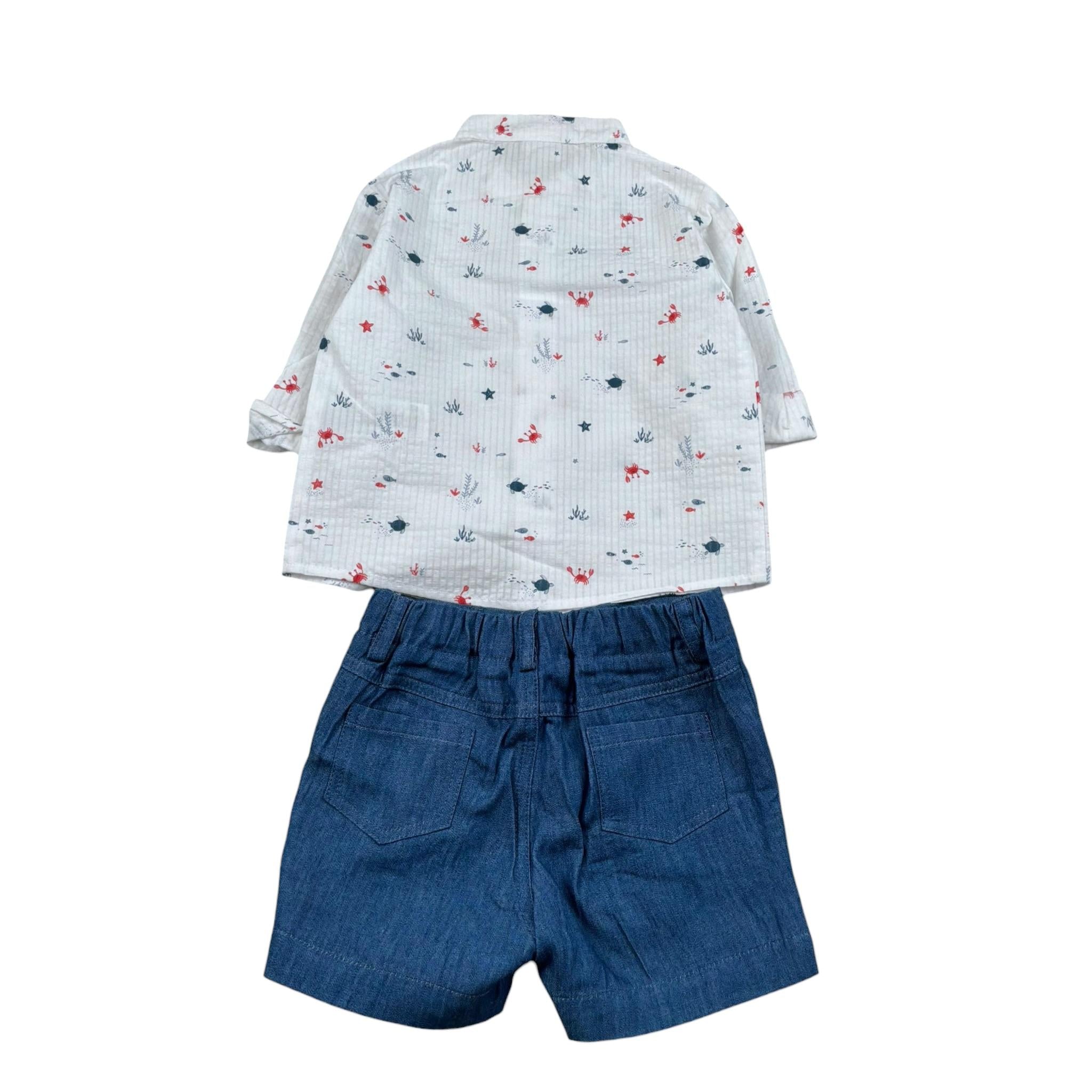 Paz Rodriguez Completo 2 Pezzi Camicia-Bermuda per Bambino 006150739J BIANCO/BLU PAZ RODRIGUEZ 