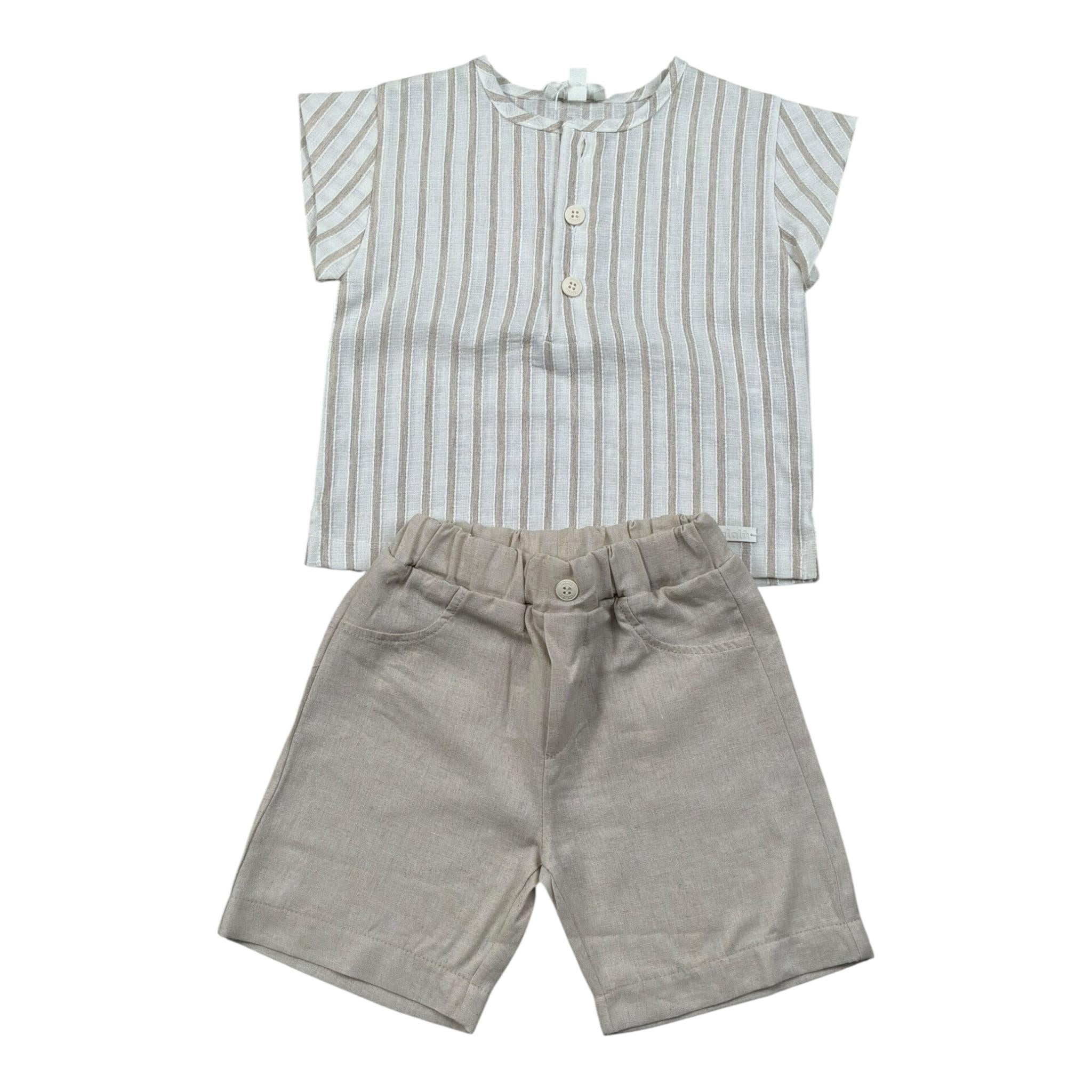 Lalalu' Completo 2 Pezzi Camicia-Bermuda Beige per Neonato CCTL2P BEIGE LALALU' 