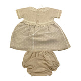 Paz Rodriguez Set Abito Tinta Unita Mezza Manica per Neonata 004122622 BEIGE PAZ RODRIGUEZ 