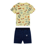 Guess Completo 2 Pezzi T-Shirt-Bermuda Bicolore per Bambino N5GG00K8HM4 GIALLO GUESS 