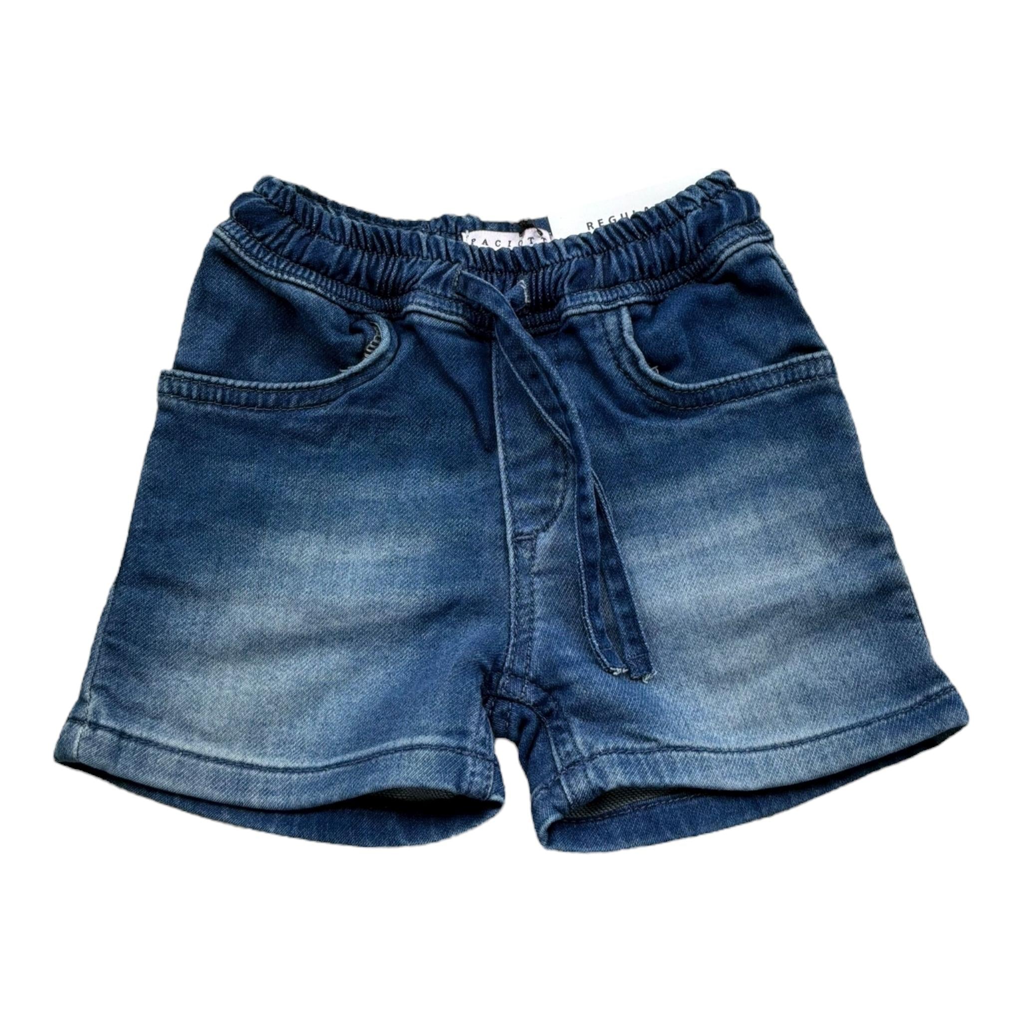 Cesare Paciotti Bermuda In Denim Tinta Unita con Elastico In Vita per Neonato BMP5101BN BLU CESARE PACIOTTI 