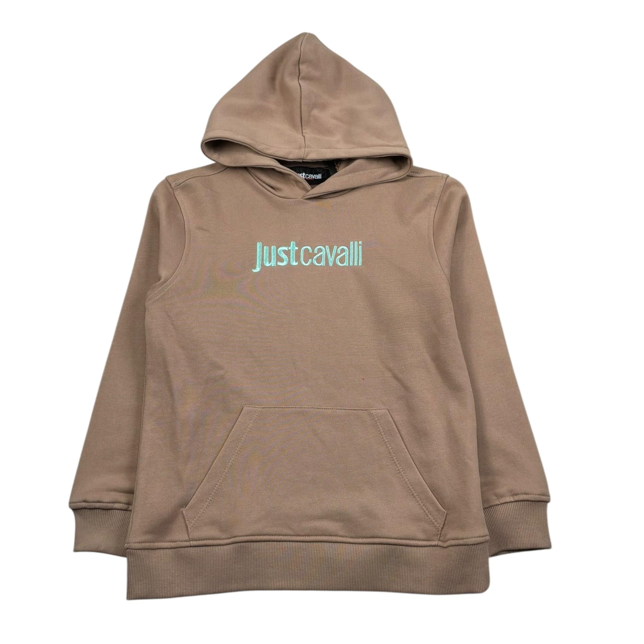 Just Cavalli Felpa Chiusa con Cappuccio Tinta Unita con Stampa per Bambino JBP26011FE MARRONE JUST CAVALLI 