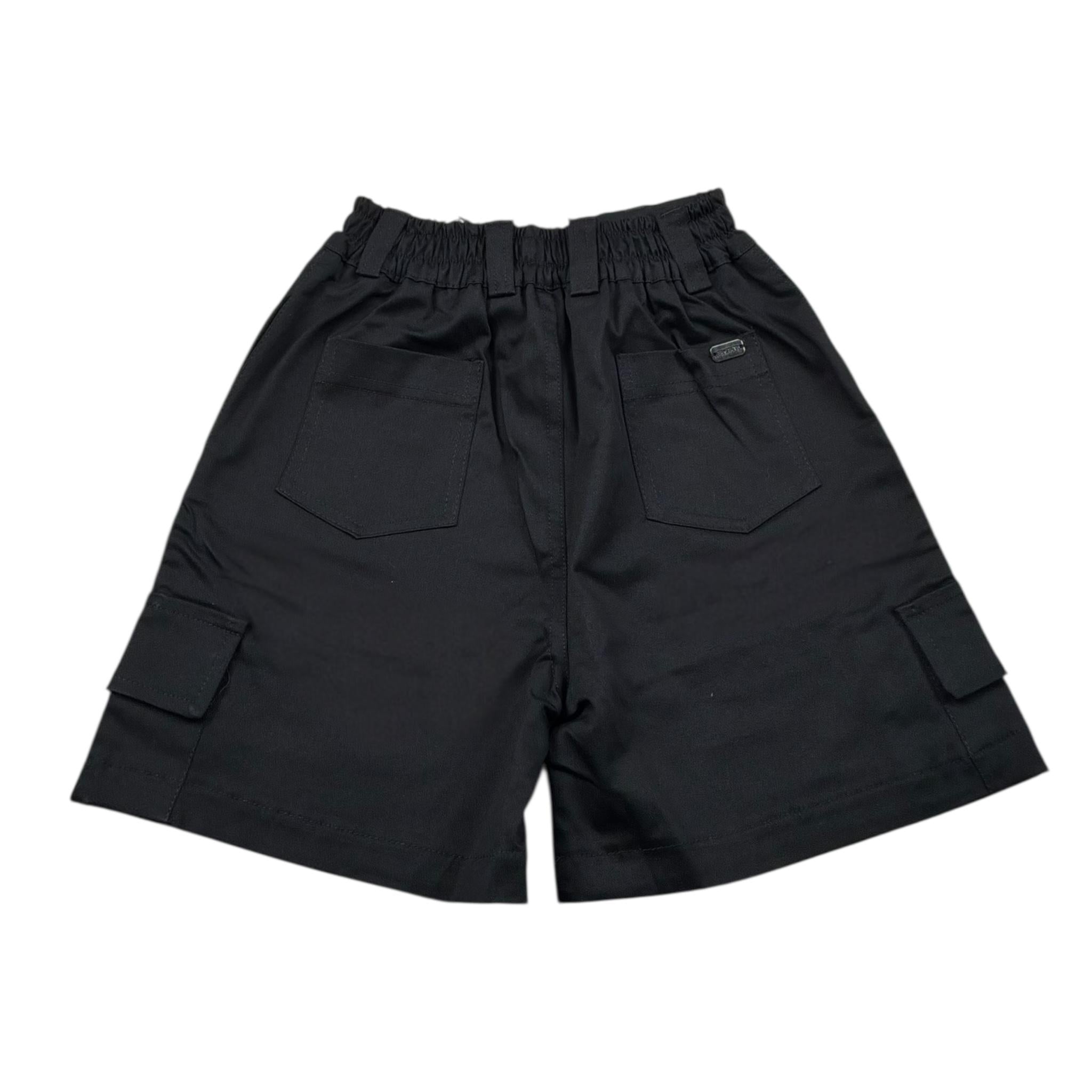 Syst Bermuda Tinta Unita con Elastico In Vita per Bambino BRB5000J NERO SYST 