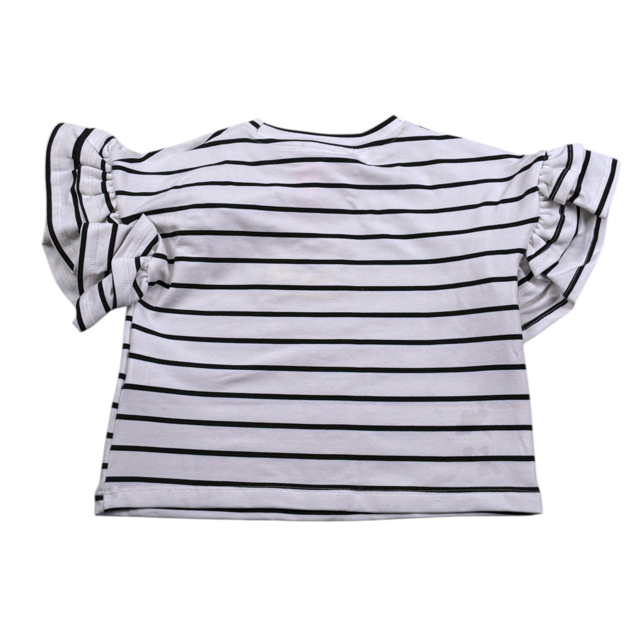Vicolo T-Shirt Girocollo Fantasia A Righe per Bambina 3146F00364 BIANCO VICOLO 