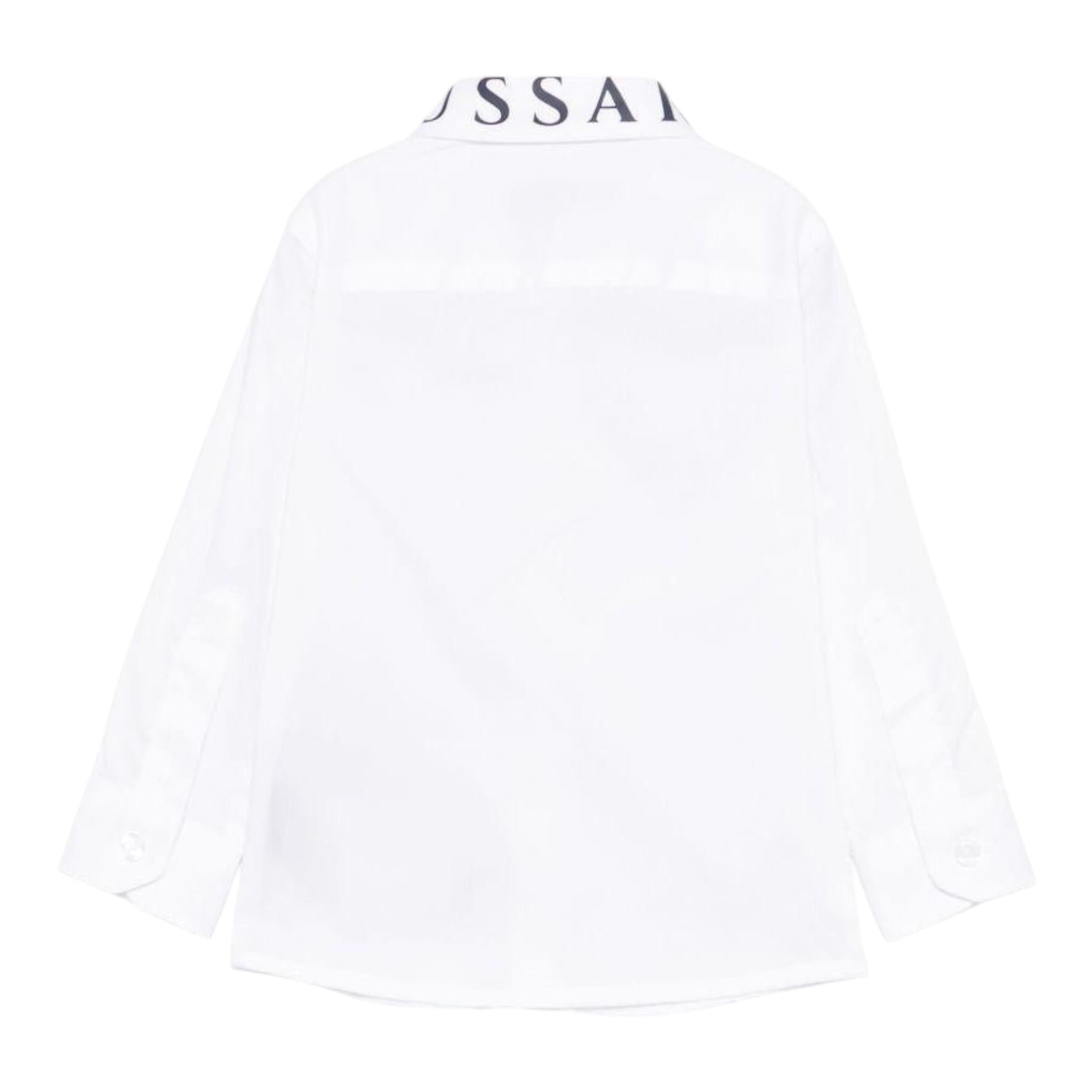 Trussardi Camicia Tinta Unita con Logo per Neonato TIP25091CAN BIANCO TRUSSARDI 