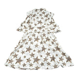 Relish Abito Tinta Unita con Stampa Stelle per Bambina RGP2409009008 PANNA RELISH 