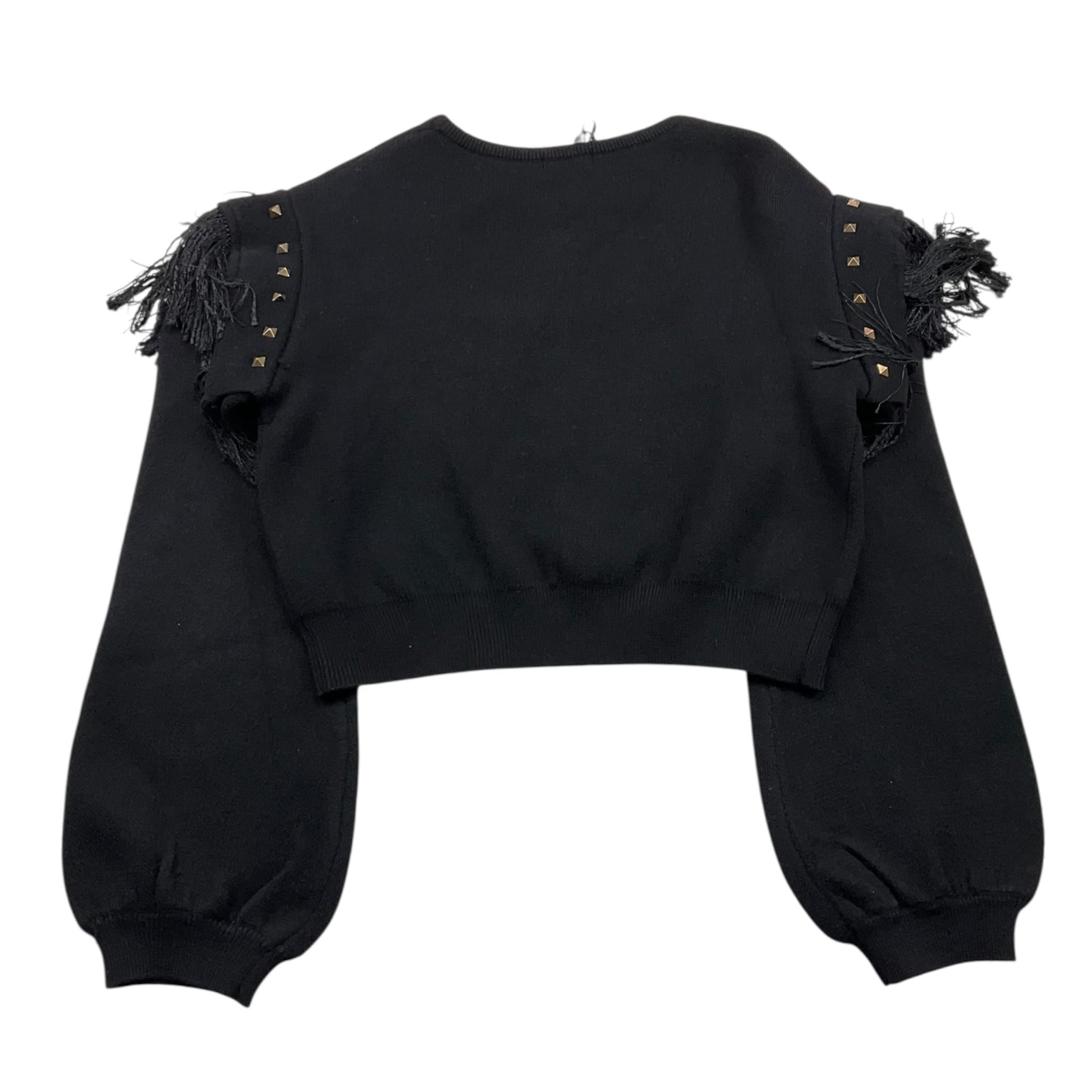 FUN & FUN maglia girocollo tinta unita con frange Nero per Bambina FNJSW15854X NERO FUN & FUN 