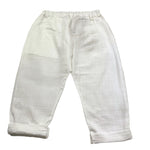 Petit Indi Pantalone Tinta Unita con Elastico In Vita per Bambino SS25BK8140 BIANCO PETIT INDI 
