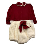 LA STUPENDERIA completo 2 pezzi shirt-culotte bicolore Rosso per Neonata TBCT06 ROSSO LA STUPENDERIA 