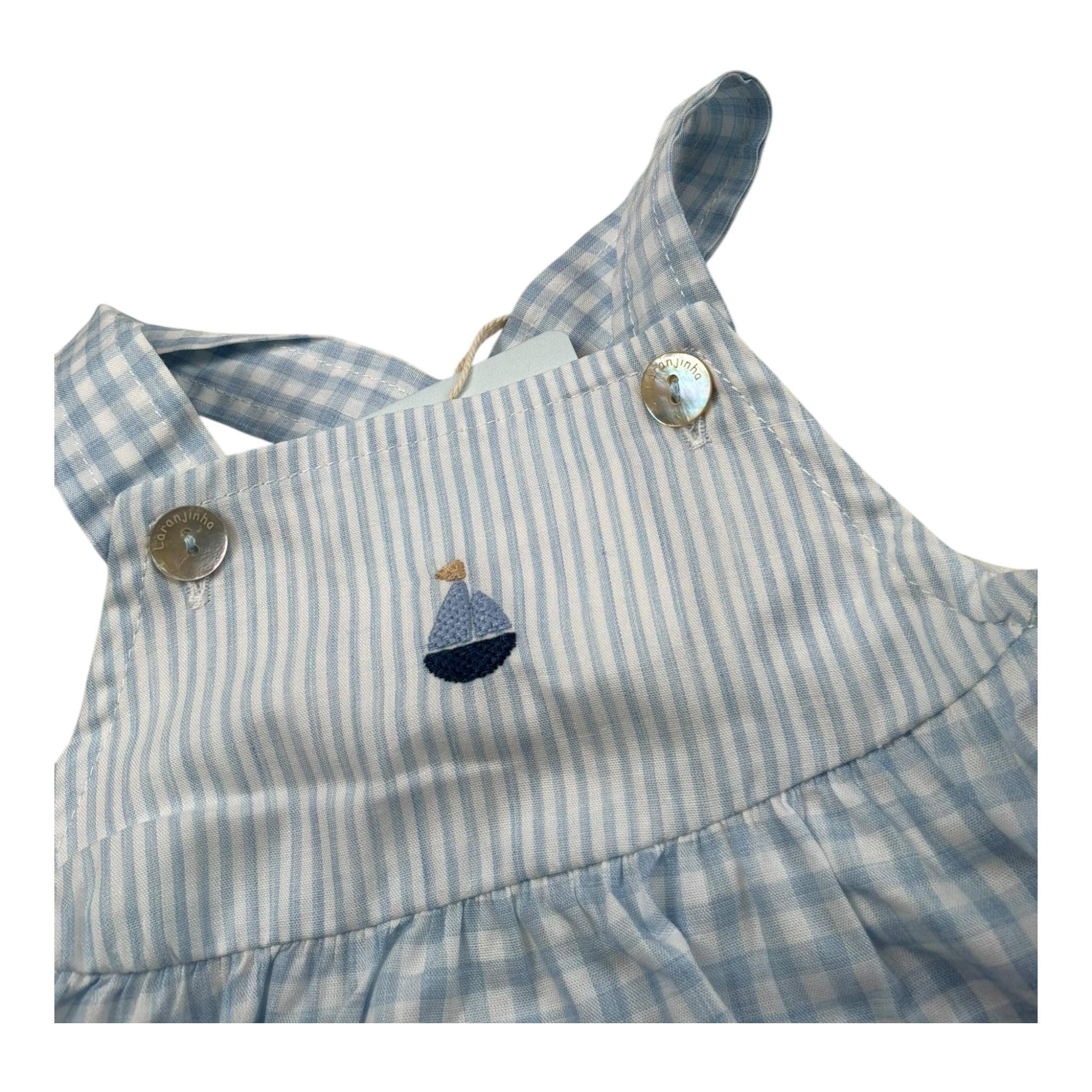 Laranjinha Pagliaccetto Tinta Unita con Fantasia per Neonato 92984V5769R73 BIANCO LARANJINHA 