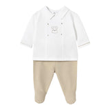 Mayoral Completo 2 Pezzi Shirt-Ghettina Bicolore per Neonato 1558 BIANCO/BEIGE MAYORAL 