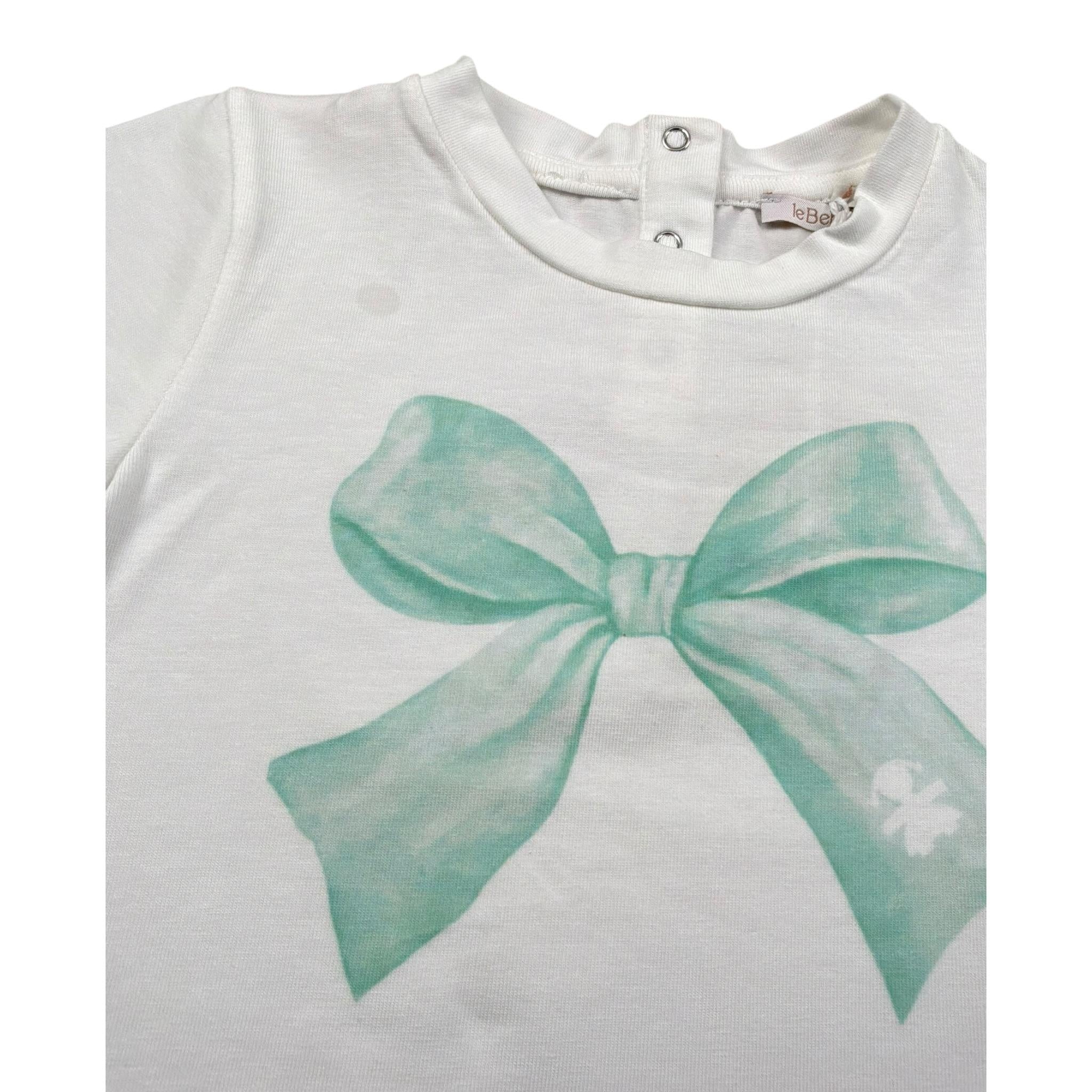 Le Bebe T-Shirt Girocollo Tinta Unita con Stampa per Neonata LBG5887 BIANCO LE BEBE 