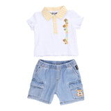 Moschino Cmpleto 2 Pezzi Bermuda-Polo per Bambino MUG01AX BIANCO MOSCHINO 