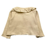 PETIT INDI cardigan tinta unita con colletto Panna per Neonata AW24BK4307 PANNA PETIT INDI 