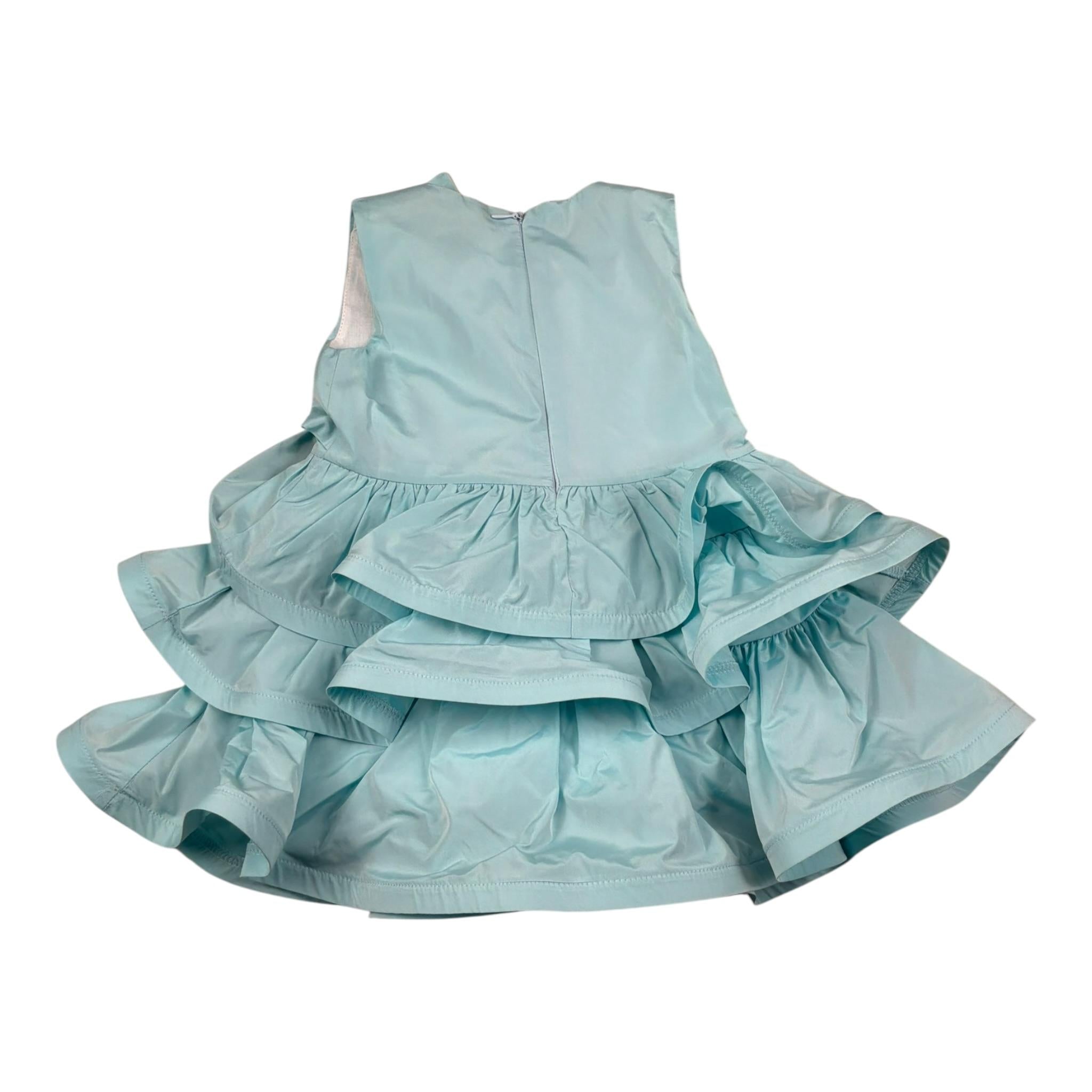 Miss Grant Abito Tinta Unita con Rouches per Bambina MG1344J AZZURRO MISS GRANT 