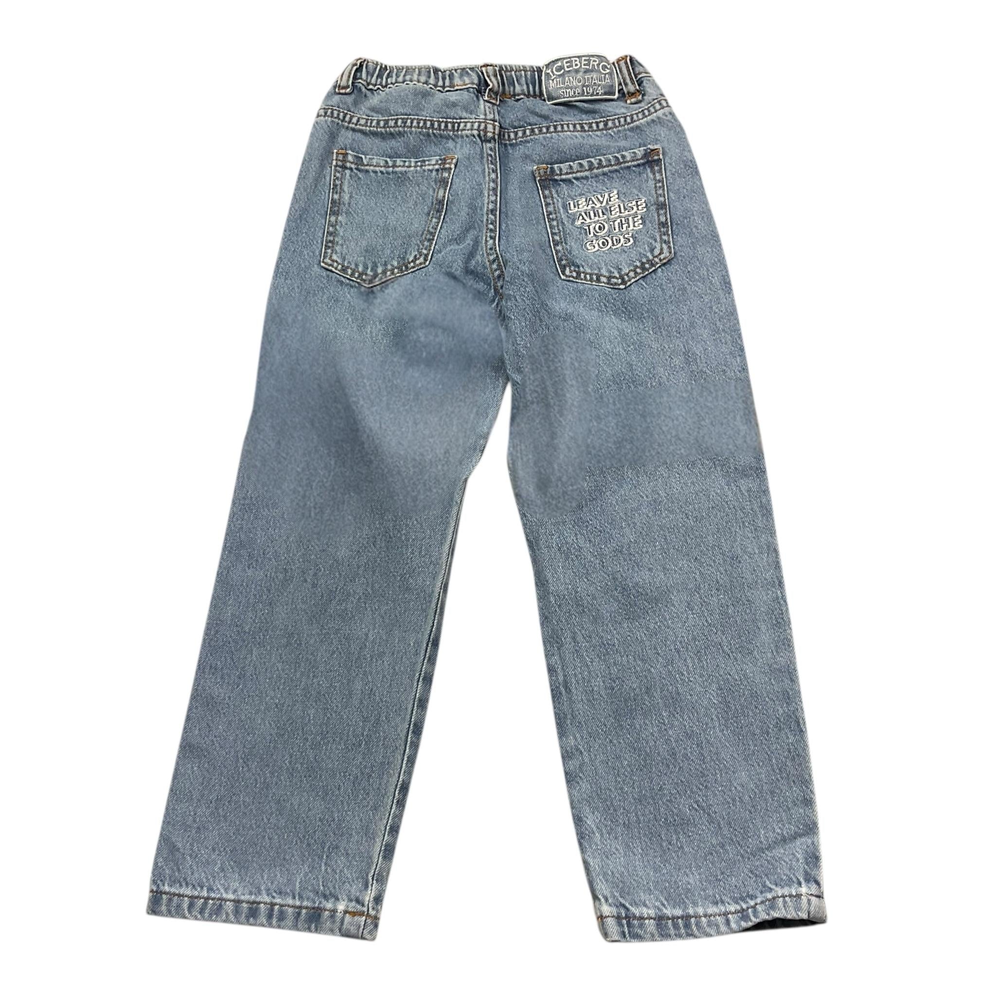 Iceberg Jeans Tinta Unita con Elastico In Vita per Bambino PTICE5157BJ AZZURRO ICEBERG 