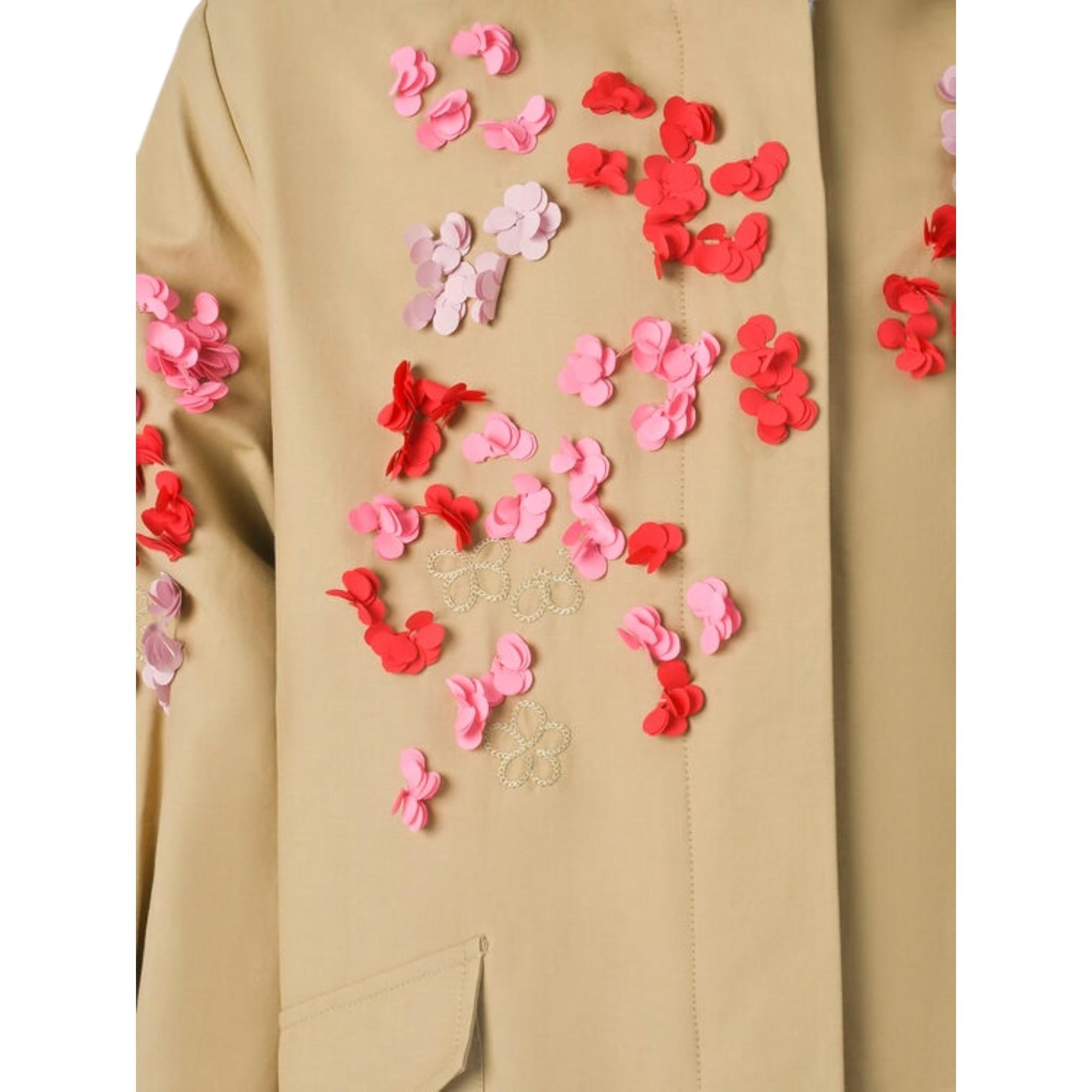 Ermanno Scervino Trench Tinta Unita con Cappuccio E Applicazioni per Bambina SFGB027 BEIGE ERMANNO SCERVINO 
