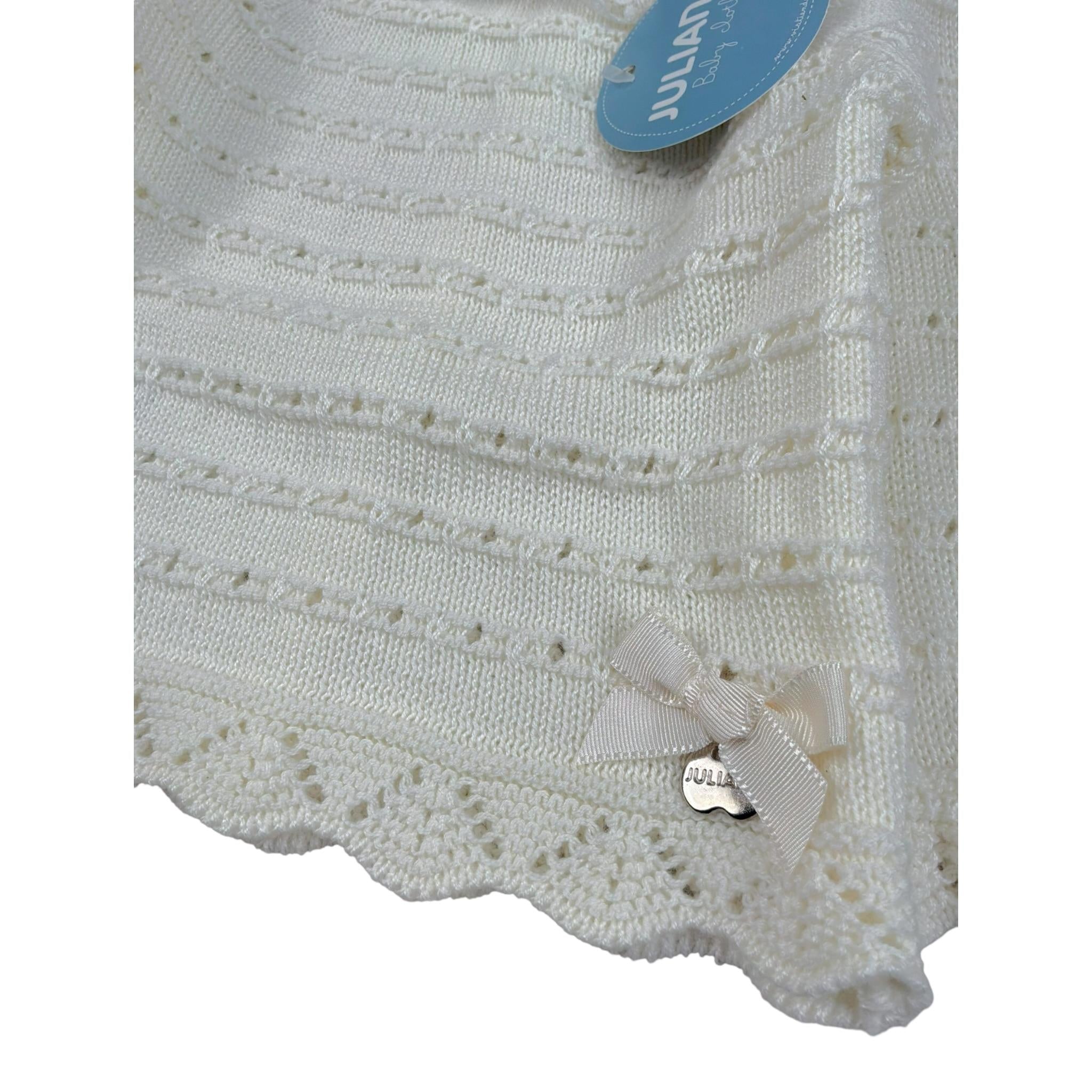 Juliana Completo 3 Pezzi Maglia-Ghettina-Cappello Panna per Neonata 25037 PANNA JULIANA 