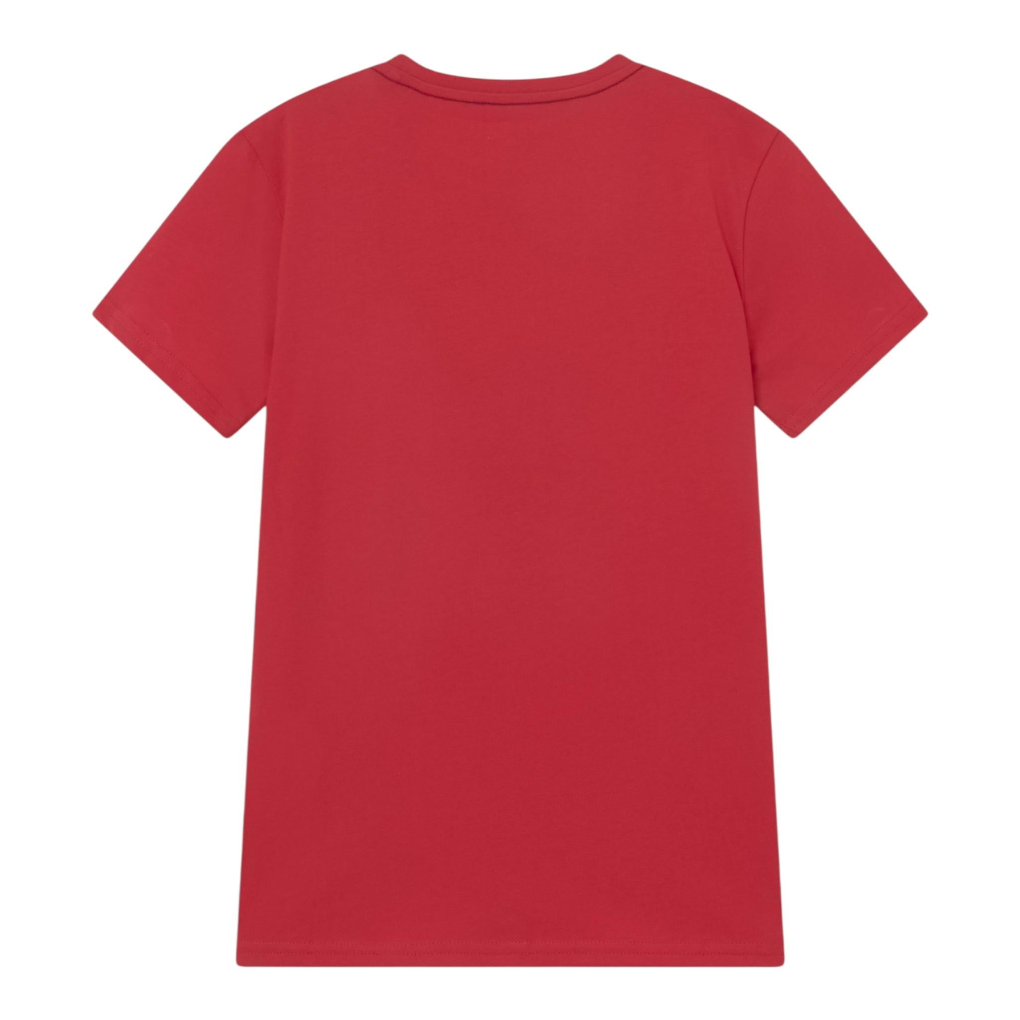 Guess T-Shirt Tinta Unita con Stampa per Neonato N73I55K8HM0NX ROSSO GUESS 