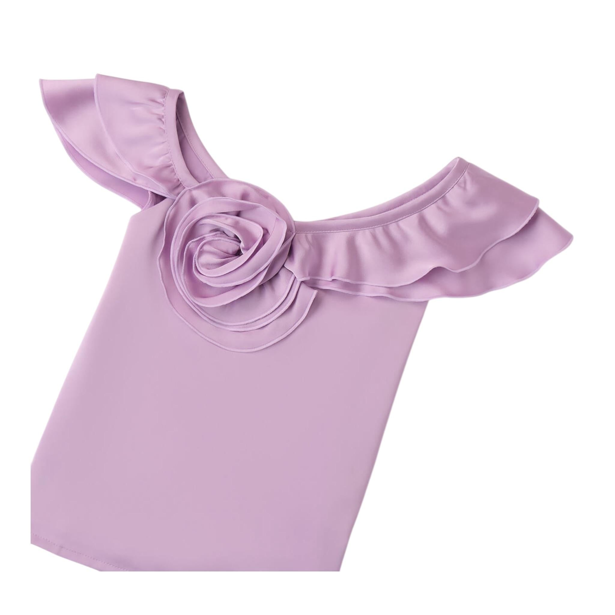 Sarabanda Camicia Giromanica Tinta Unita per Bambina 08567 LILLA SARABANDA 