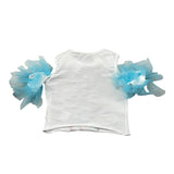 Miss Grant T-Shirt Girocollo tinta unita con Stampa Bianco per Bambina MG1318 BIANCO MISS GRANT 