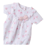 Minibanda Pagliaccetto Mezza Manica Tinta Unita con Stampe per Neonata 3B781 BIANCO MINIBANDA 