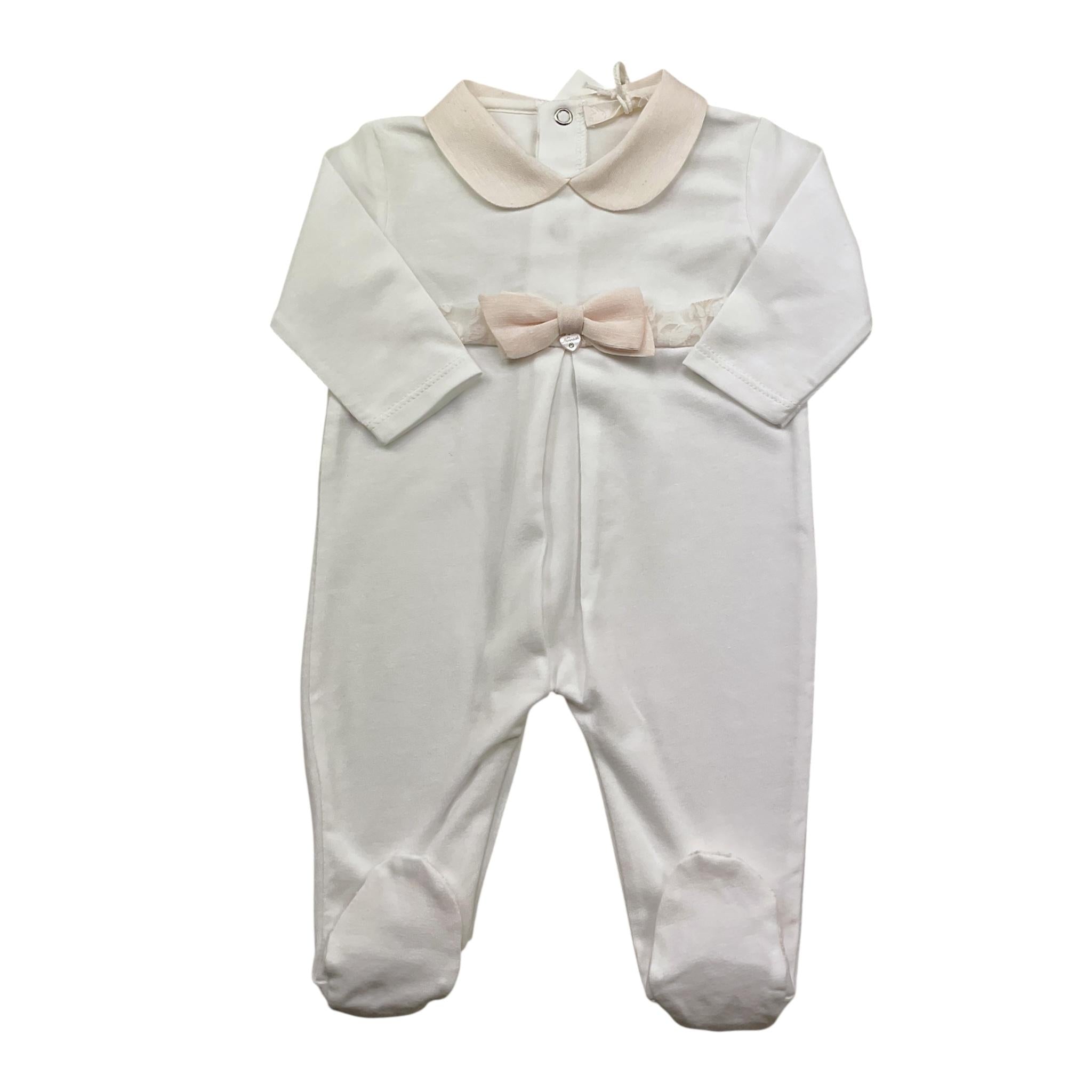 Ninnaoh Tutina Tinta Unita con Applicazioni per Neonata E25T1 BIANCO NINNAOH 