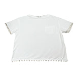 Lalalu' T-Shirt Tinta Unita Girocollo con Taschino per Bambina TSL80PBX BIANCO LALALU' 