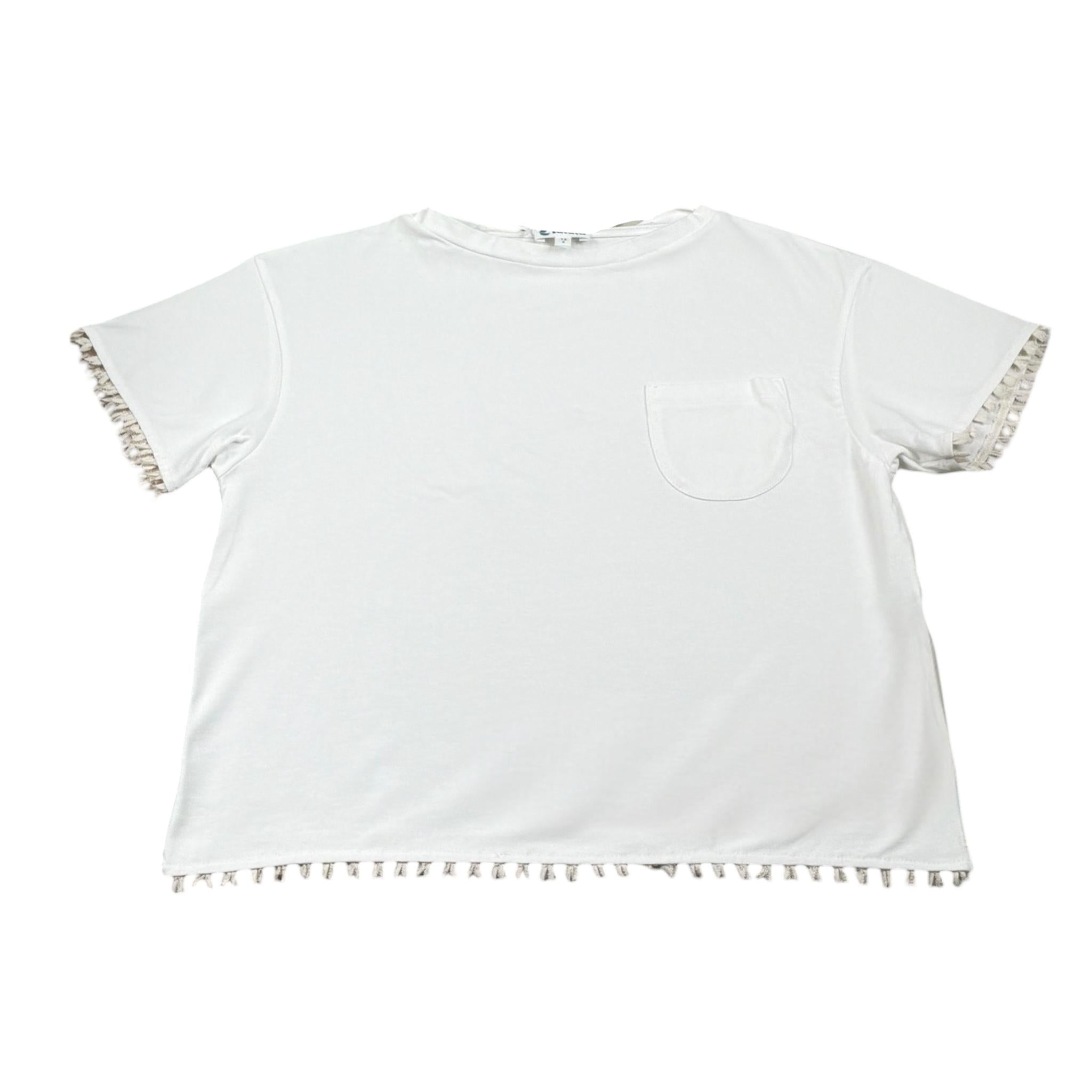 Lalalu' T-Shirt Tinta Unita Girocollo con Taschino per Bambina TSL80PBX BIANCO LALALU' 