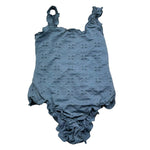 Saint Barth Costume Intero Tinta Unita In Pizzo Sangallo per Bambina CLIO BLU SAINT BARTH 