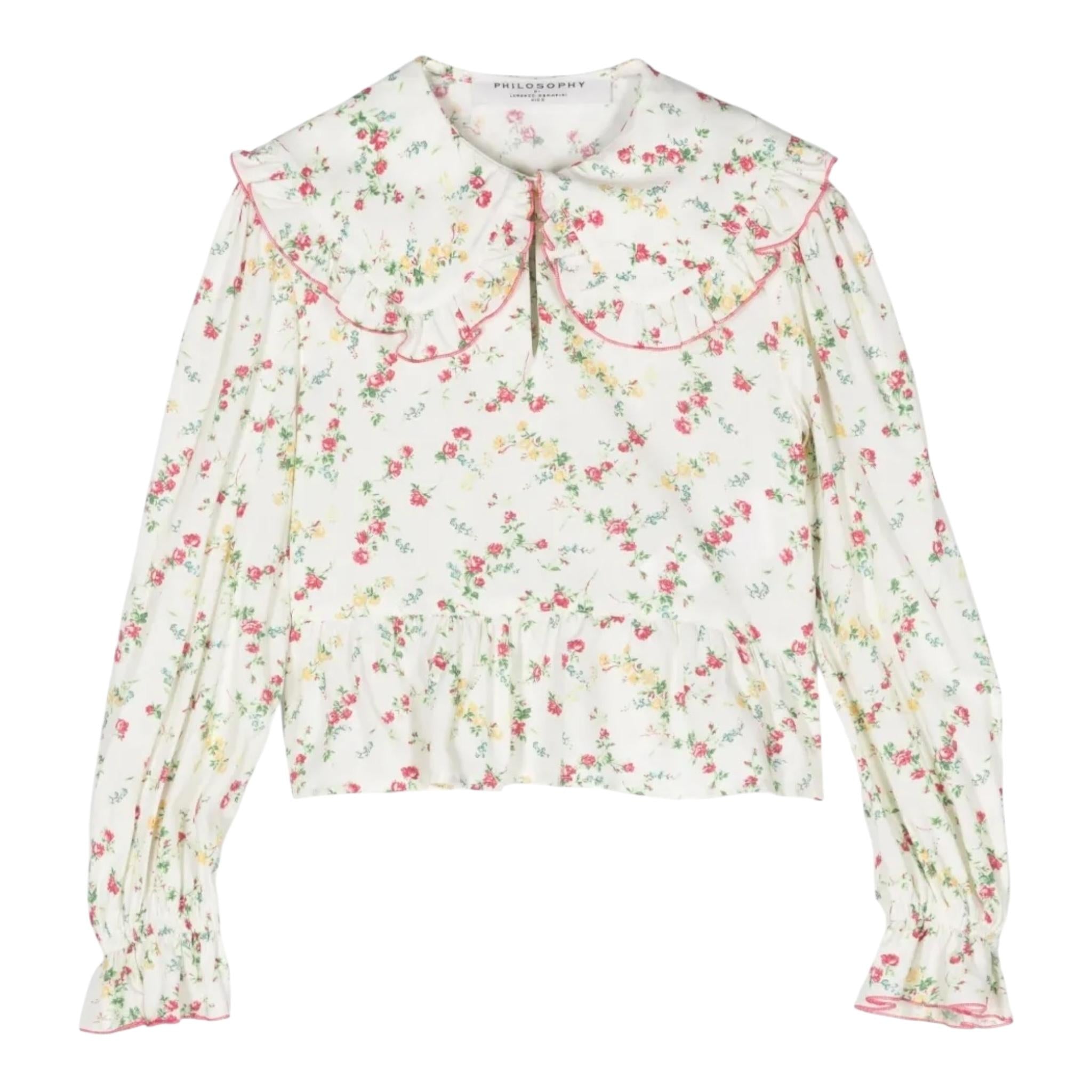 PHILOSOPHY camicia tinta unita con fantasia fiori Panna per Bambina PFCA027 PANNA PHILOSOPHY 