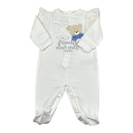 Nanan Tutina Tinta Unita con Ricami per Neonata E24418 BIANCO NANAN 