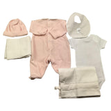 BARCELLINO completo personalizzato con nome 6 pezzi Rosa per Neonata COMBRCRA ROSA BARCELLINO 