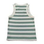 Saint Barth Canotta Giromanica Fantasia A Righe per Bambina BLUEJRR PANNA SAINT BARTH 