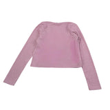 Please Cardigan Tinta Unita con Bottone per Bambina LG19072G73 ROSA PLEASE 