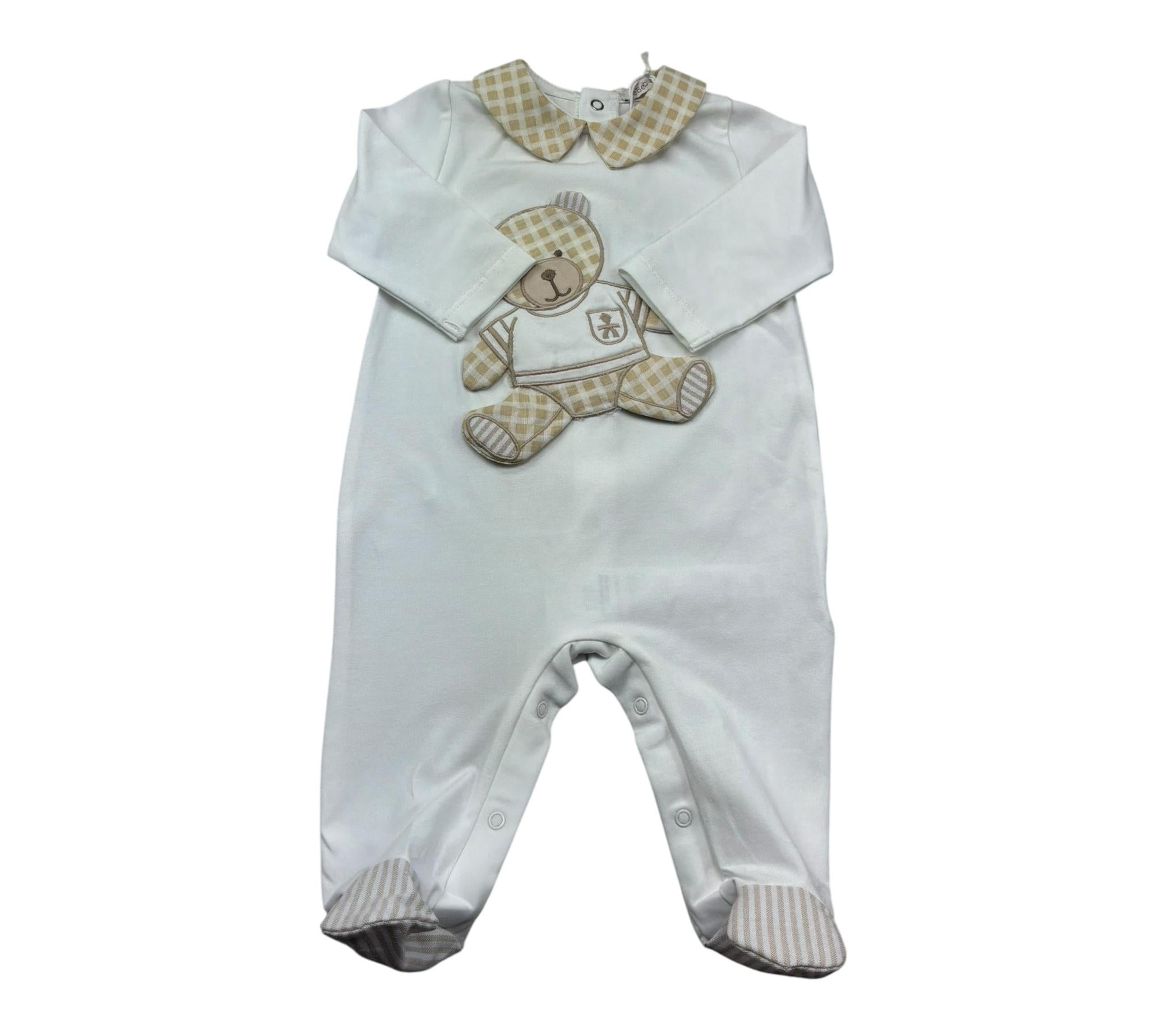 Le Bebe Tutina Manica Lunga Tinta Unita con Colletto per Neonato LBB5276 BIANCO LE BEBE 