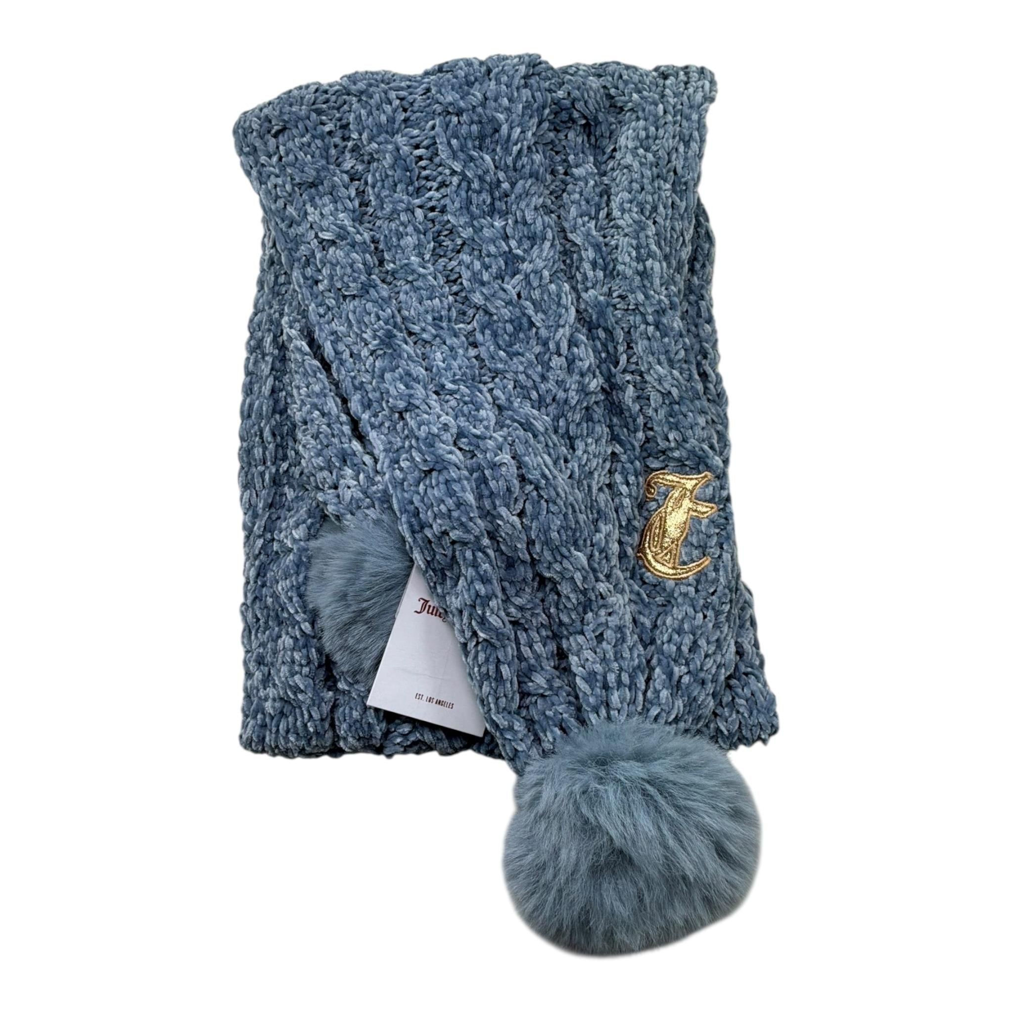 Juicy Couture Set Cappello-Sciarpa Tinta Unita per Bambina JBX6636 AZZURRO JUICY COUTURE 