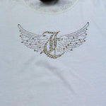 Juicy Couture T-Shirt Girocollo Tinta Unita con Stampa per Bambina JBX6517 BIANCO JUICY COUTURE 